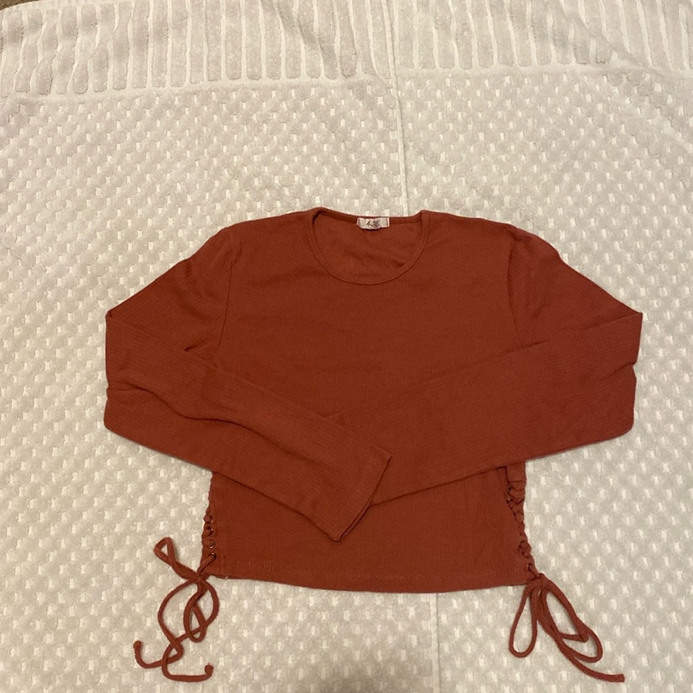Ardene crop top with lace up detail